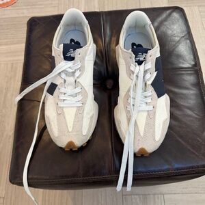 New Balance 327 White with Navy N